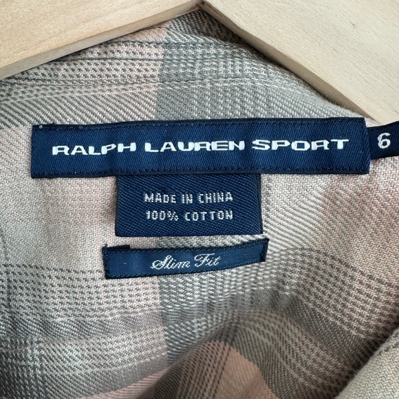 Ralph Lauren sport plaid button down 100% cotton - Picture 6 of 6